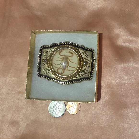 Vintage Metal Belt Buckle, Nice Scorpion Design, Nice Western Design - Picture 2 of 5